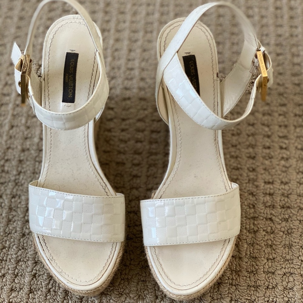 Louis Vuitton White Patent Leather Espadrilles - Picture 4 of 8